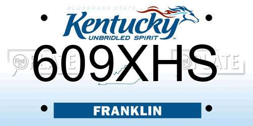 609XHS Kentucky License Plate