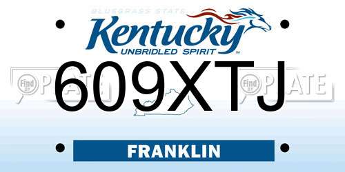 609XTJ Kentucky License Plate