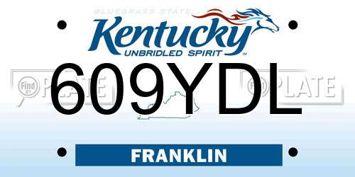 609YDL Kentucky License Plate