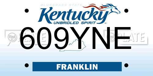 609YNE Kentucky License Plate