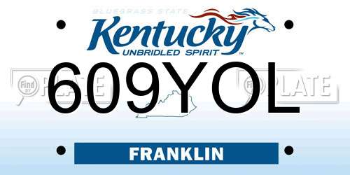 609YOL Kentucky License Plate