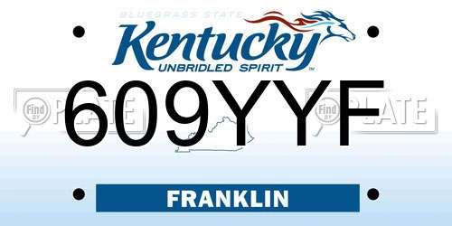 609YYF Kentucky License Plate