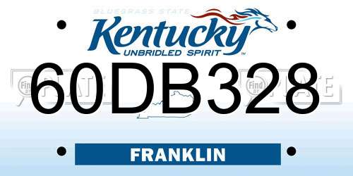 60DB328 Kentucky License Plate