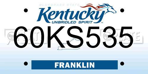 60KS535 Kentucky License Plate