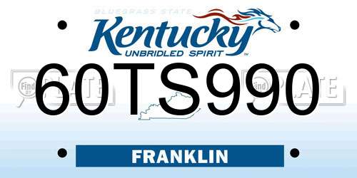 60TS990 Kentucky License Plate