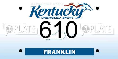 610 Kentucky License Plate