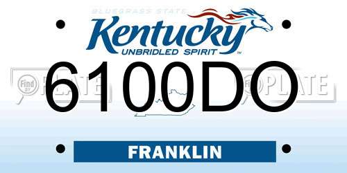 6100DO Kentucky License Plate