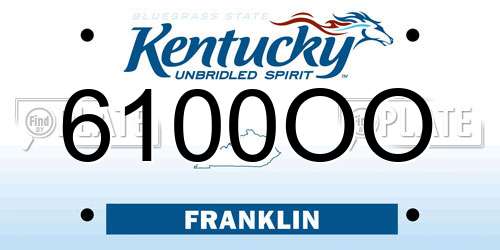 6100OO Kentucky License Plate