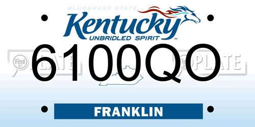 6100QO Kentucky License Plate