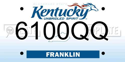6100QQ Kentucky License Plate