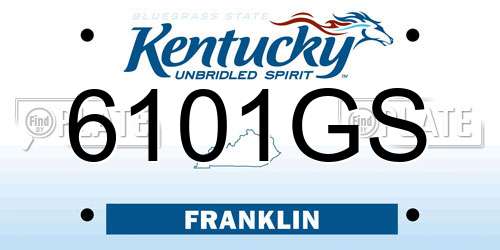 6101GS Kentucky License Plate