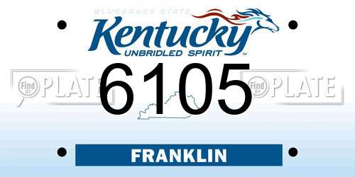 6105 Kentucky License Plate