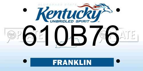 610B76 Kentucky License Plate