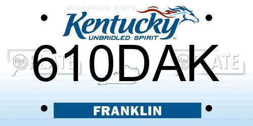 610DAK Kentucky License Plate