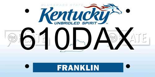 610DAX Kentucky License Plate