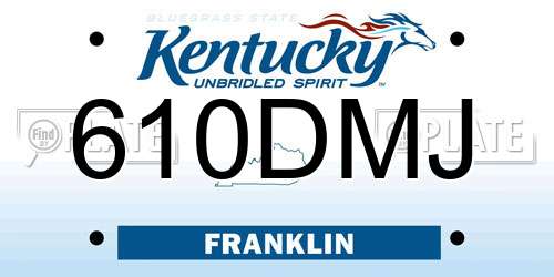 610DMJ Kentucky License Plate