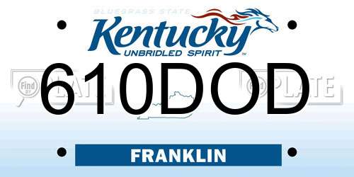610DOD Kentucky License Plate