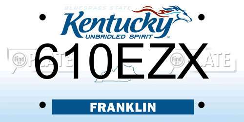 610EZX Kentucky License Plate