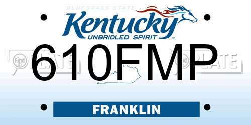 610FMP Kentucky License Plate