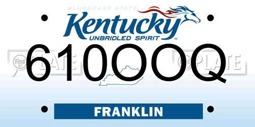 610OOQ Kentucky License Plate