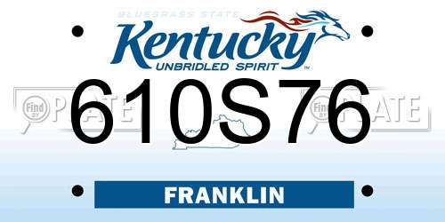 610S76 Kentucky License Plate