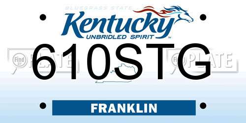 610STG Kentucky License Plate