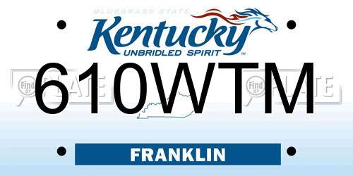 610WTM Kentucky License Plate