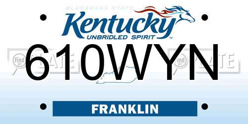 610WYN Kentucky License Plate