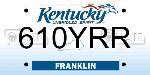 610YRR Kentucky License Plate