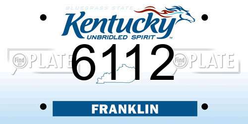 6112 Kentucky License Plate