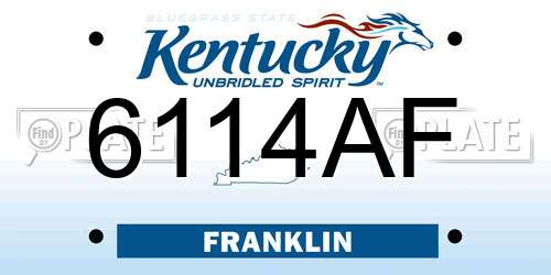 6114AF Kentucky License Plate