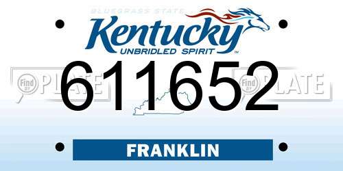 611652 Kentucky License Plate
