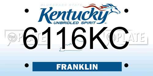 6116KC Kentucky License Plate