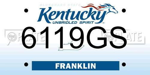 6119GS Kentucky License Plate