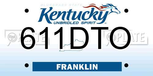 611DTO Kentucky License Plate