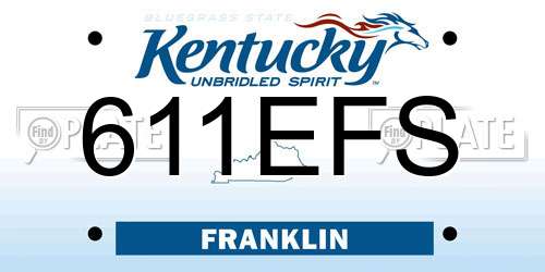 611EFS Kentucky License Plate