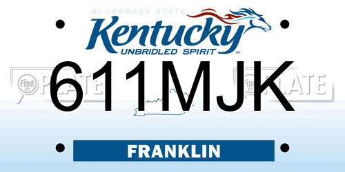 611MJK Kentucky License Plate