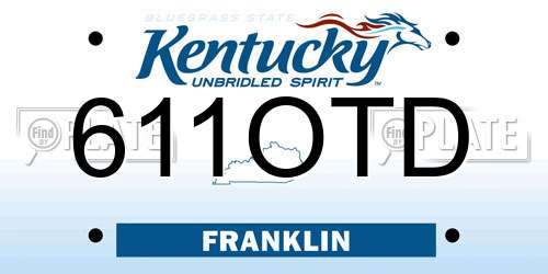 611OTD Kentucky License Plate