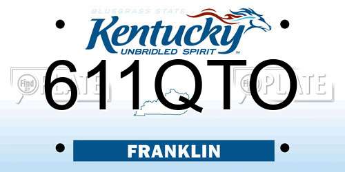 611QTO Kentucky License Plate
