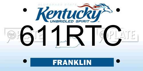 611RTC Kentucky License Plate