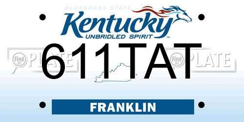 611TAT Kentucky License Plate