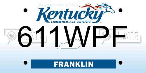 611WPF Kentucky License Plate
