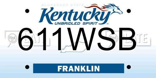 611WSB Kentucky License Plate