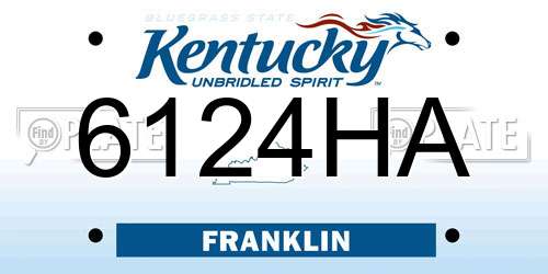 6124HA Kentucky License Plate