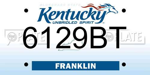 6129BT Kentucky License Plate