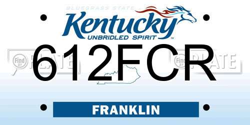 612FCR Kentucky License Plate