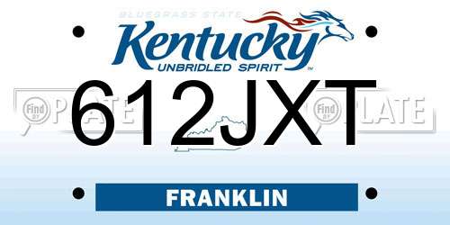 612JXT Kentucky License Plate