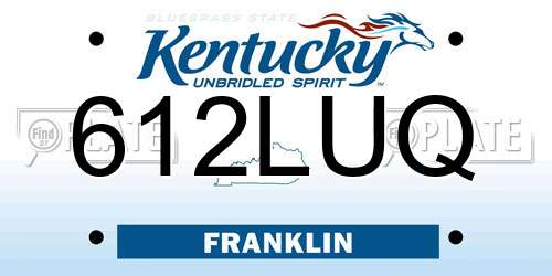 612LUQ Kentucky License Plate