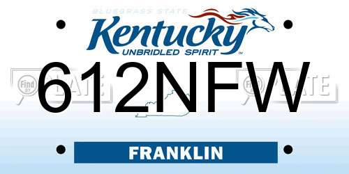 612NFW Kentucky License Plate