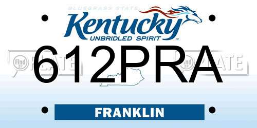 612PRA Kentucky License Plate